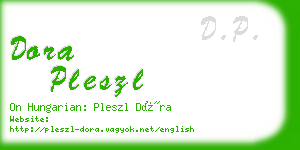 dora pleszl business card